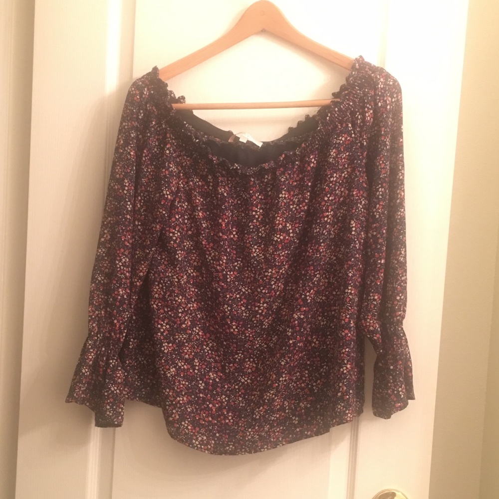 WAYF floral off the shoulder top